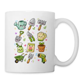 Kawaii Gartenwerkzeug | Gärtnern - Tasse - Weiß - Rechts