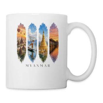 Myanmar Travel – Bagan Tempel & Natur Motiv - Tasse - Weiß - Rechts