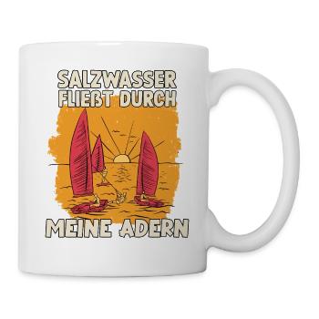 Salzwasser fließt durch meine Adern Segler Segeln - Tasse - Weiß - Rechts
