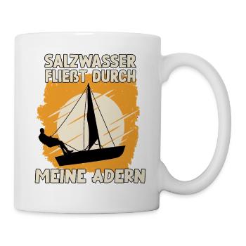Salzwasser fließt durch meine Adern Segler Segeln - Tasse - Weiß - Rechts