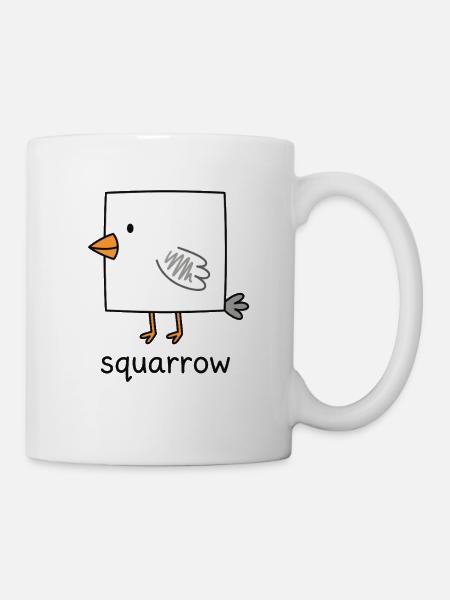Quadratischer Vogel Squarow - Tasse - Weiß