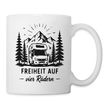 Freiheit auf vier Rädern Bergcamping - Tasse - Weiß - Rechts