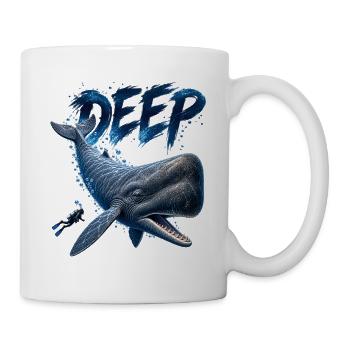 Pottwal mit Taucher - Tasse - Weiß - Rechts