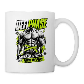 Defiphase – Läuft im Defizit, Form im Plus - Tasse - Weiß - Rechts