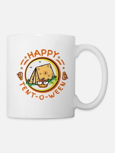 Camping im halloween lustig - Tasse - Weiß