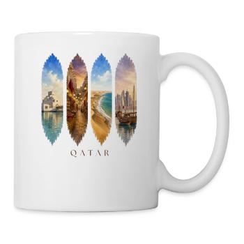 Qatar Travel – Doha & Wüste Motiv - Tasse - Weiß - Rechts