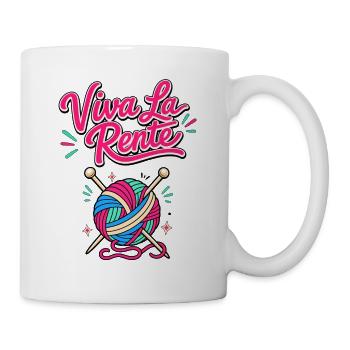 Viva La Rente!  Stricknadeln Wollknäueln - Tasse - Weiß - Rechts