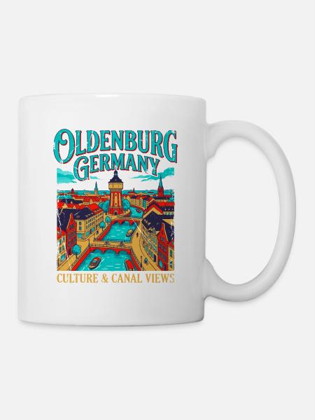 City Oldenburg Germany Culture And Canal Views - Tasse - Weiß