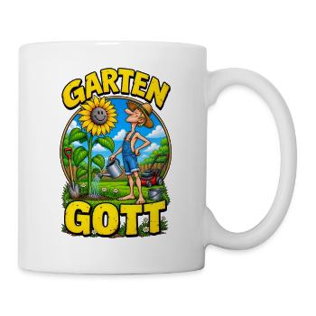 Garten Gott – Funny Gardener Gardening - Tasse - Weiß - Rechts