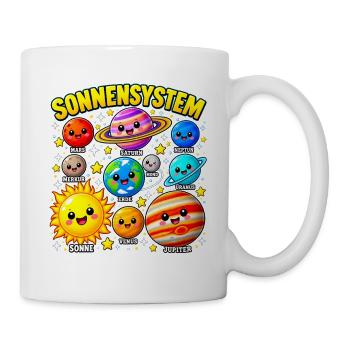 Système Solaire - Planètes Mignonnes pour Enfants - Tasse - Weiß - Rechts