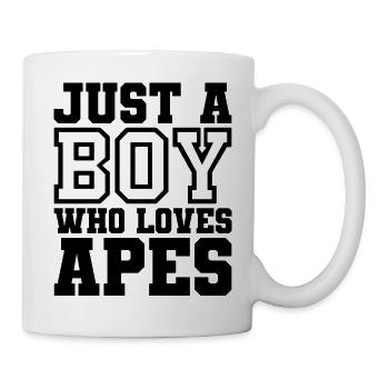 JUST A BOY WHO LOVES APES - Tasse - Weiß - Rechts