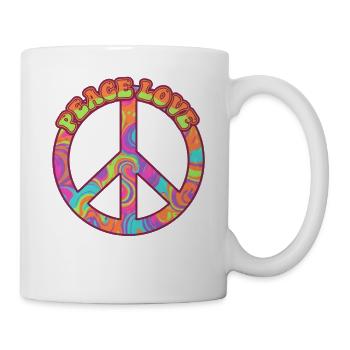 Hippie-Musik Psychedelisches Peace-Zeichen FRIEDEN - Tasse - Weiß - Rechts
