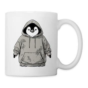 Niedlicher Pinguin Mit Kapuze Lustig - Tasse - Weiß - Rechts