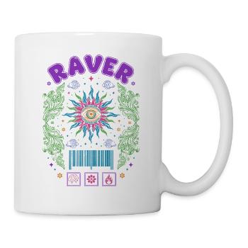 Raver Hippie Musik Trippig Rave Goa Trance - Tasse - Weiß - Rechts