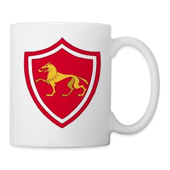 Mittelalterliches Wolfssymbol - Tasse - Weiß - Rechts