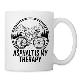 Asphalt ist mein Therapie-Radrad-Mountainbike-Shirt - Tasse - Weiß - Rechts