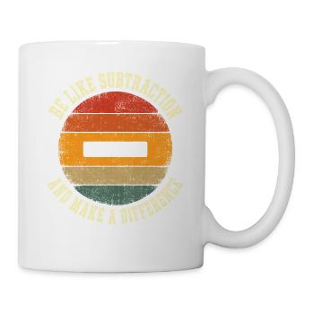Sei wie Subtraktion mach einen Unterschied Mathematiklehrer - Tasse - Weiß - Rechts