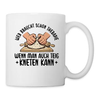 Backen Teig kneten Therapie Pizzabäcker - Tasse - Weiß - Rechts