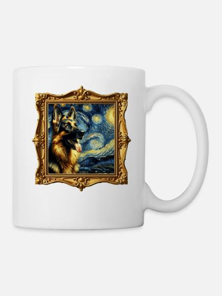 Deutscher Schäferhund Starry Night - Tasse - Weiß