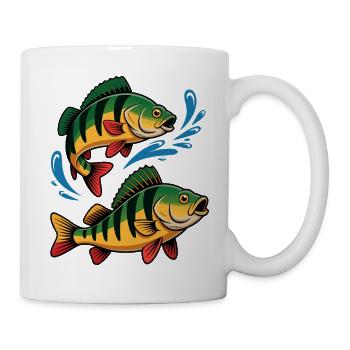 Barsch Angeln - Tasse - Weiß - Rechts