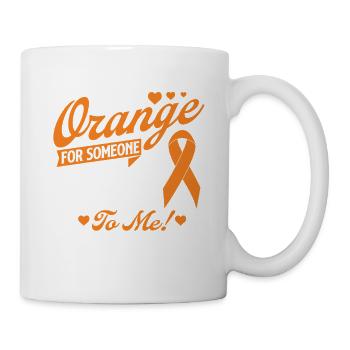 Ich trage Orange für jemanden – Leukämie-Bewusstsein - Tasse - Weiß - Rechts