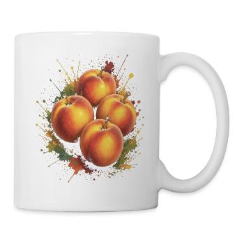 Pfirsichfrüchte Sommer Spritzkunst - Tasse - Weiß - Rechts