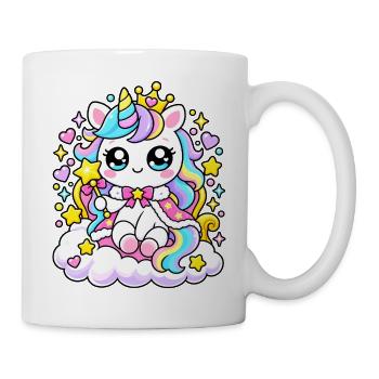 Pastell-Einhorn auf der Wolke - Tasse - Weiß - Rechts
