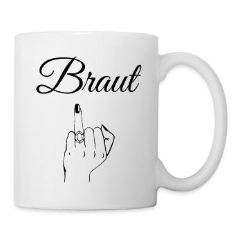 Braut Mittelfinger Ring - Tasse - Weiß - Rechts