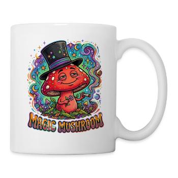 Magic Mushroom – Psychedelic Pilz Hippie Motiv - Tasse - Weiß - Rechts