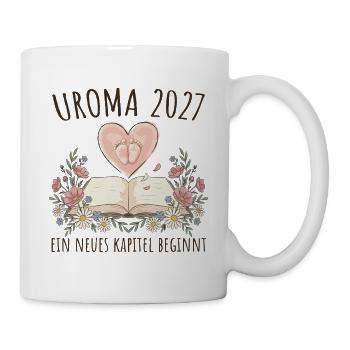 Uroma 2027 Neues Kapitel Beginnt Schwangerschaft - Tasse - Weiß - Rechts
