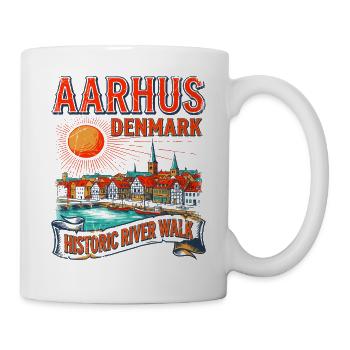 Aarhus Denmark Historic River Walk Cityscape - Tasse - Weiß - Rechts