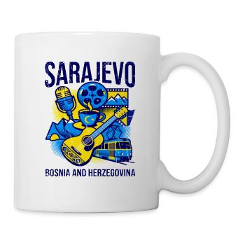 Sarajevo Bosnia And Herzegovina Travel Art - Tasse - Weiß - Rechts