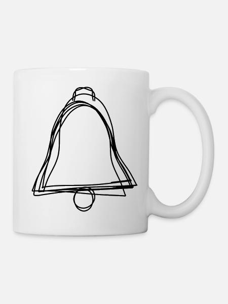 Glocke handgezeichnet - Tasse - Weiß