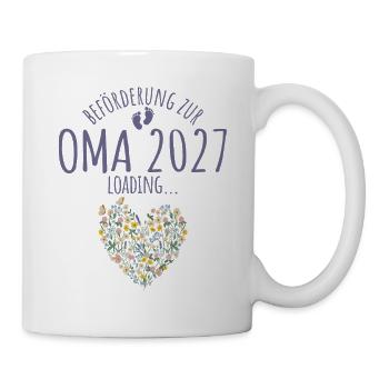 Wildblumen Herz Beförderung zur Oma 2027 loading - Tasse - Weiß - Rechts