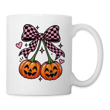 Halloween Kürbis Kirschen  - Tasse - Weiß - Rechts