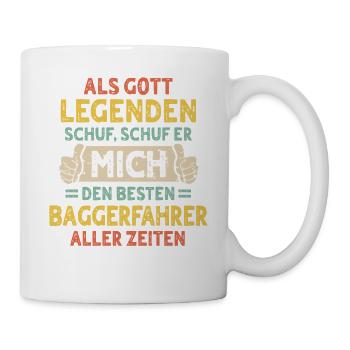 Baggerfahrer - Tasse - Weiß - Rechts