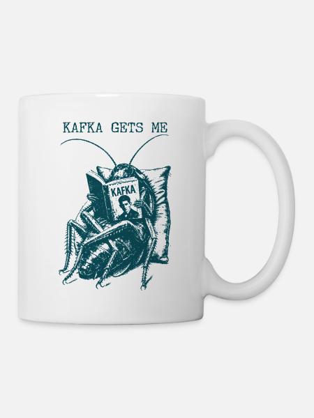 Kafka Gets Me Kakerlake Liest Buch Verwandlung - Tasse - Weiß