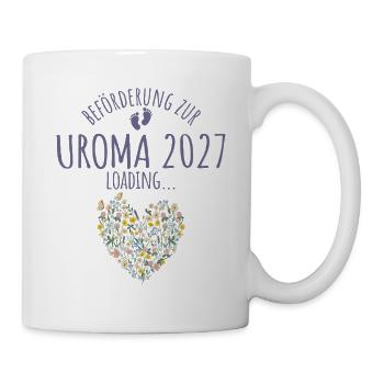 Wildblumen Herz Beförderung zur Uroma 2027 loading - Tasse - Weiß - Rechts