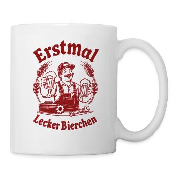 Handwerker Bier Spruch - Tasse - Weiß - Rechts