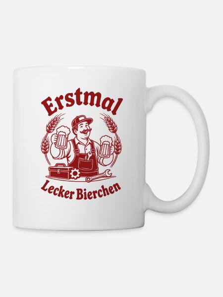 Handwerker Bier Spruch - Tasse - Weiß
