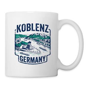 Vintage Koblenz Germany Skyline Landmark Novelty - Tasse - Weiß - Rechts