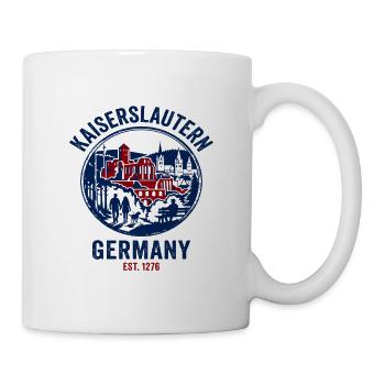 Vintage Kaiserslautern Germany Skyline Landmark - Tasse - Weiß - Rechts