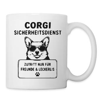 Corgi Sicherheitsdienst Signet - Tasse - Weiß - Rechts