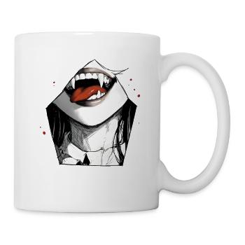 Vampirlippe im Schwarz Weiß Stil - Tasse - Weiß - Rechts