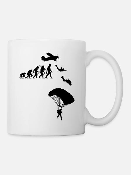 Fallschirmspringer Absprung Fallschirm Springen - Tasse - Weiß