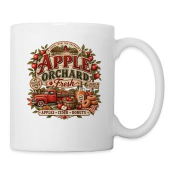 Apple Orchard | Apfelernte Herbst Vintage - Tasse - Weiß - Rechts