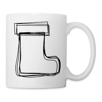 Nikolausstiefel handgezeichnet - Tasse - Weiß - Rechts