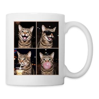 Katzen Graue Tabby Katze - Tasse - Weiß - Rechts