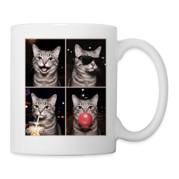 Katzen Graue Tabby Katze - Tasse - Weiß - Rechts