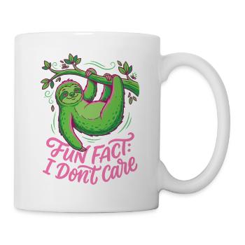 Funny Sarcastic Fun Fact I Don't Care - Tasse - Weiß - Rechts